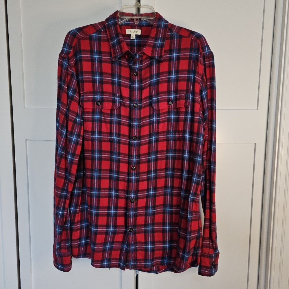 Sonoma flannel plaid button-up size L